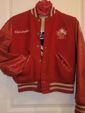 Vintage Varsity Bomber with Patches